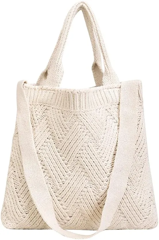 ENBEI Women's tote bags aesthetic Shoulder Handbags Hand crocheted Bags large Shoulder Shopping Bag large satchel cute Bag