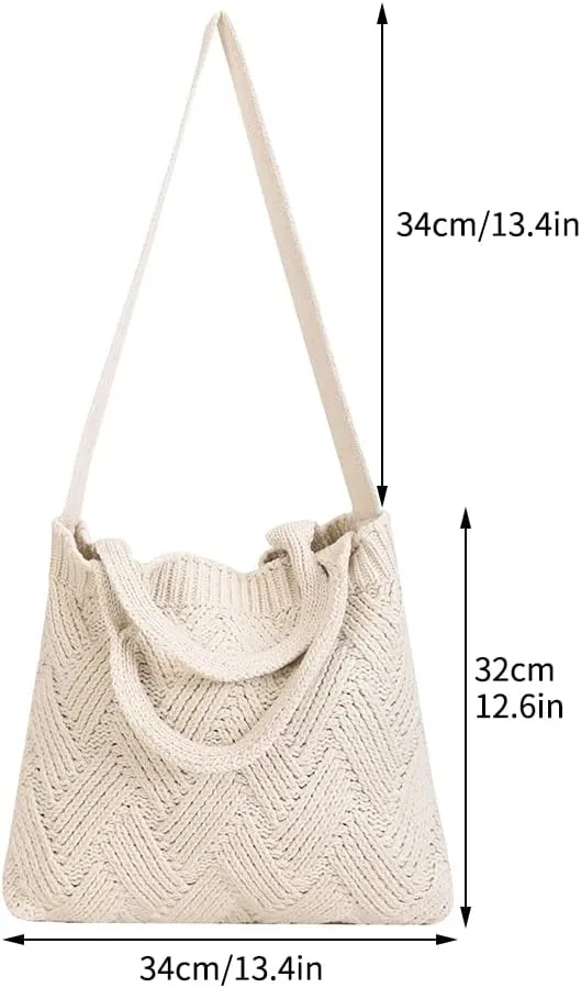 ENBEI Women's tote bags aesthetic Shoulder Handbags Hand crocheted Bags large Shoulder Shopping Bag large satchel cute Bag