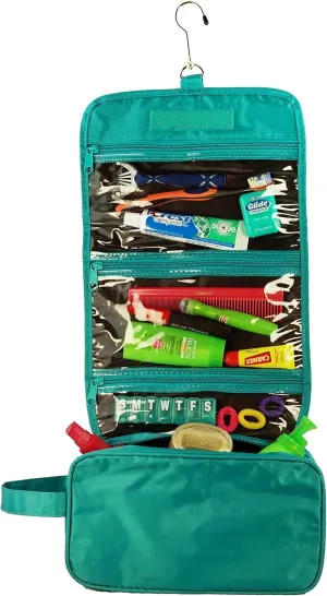 Ensign Peak Hanging Travel Bag with Toiletries Organizer, Teal