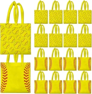 Ertyjikg 20 Pcs Softball Party Decorations Softball Goodie Favor Bags Softball Gift Bags Non-woven Bags Reusable for Softball Birthday Party Supplies