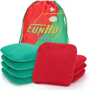 EunHo Dual Sided Cornhole Bags Regulation Set of 8 Professional Cornhole Bean Bags Slick and Stick for Tossing Game-All Weather