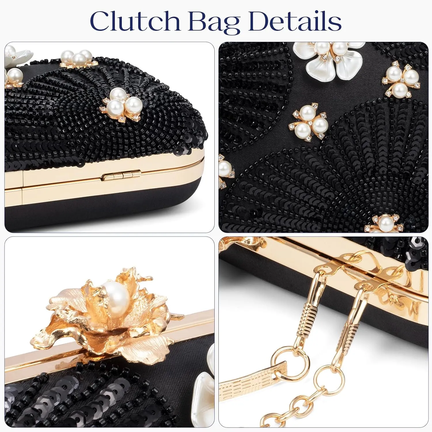 Evening Bag Clutch Purses for Women Beaded Sequin Peacock Party Handbag Wedding Purse