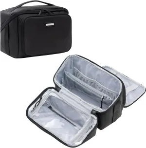 Everfun Compact Toiletry Bag for Men and Women Traveling, Wide Open Shaving Dopp Kit, Water Resistant Makeup Organizer Hygiene Bag with Wet Dry Compartment