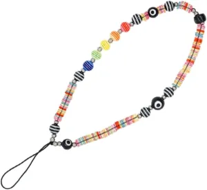 Evil Eye Beaded Phone Lanyard Lost Wrist Strap for Mobile Phones Cameras Keys Idea