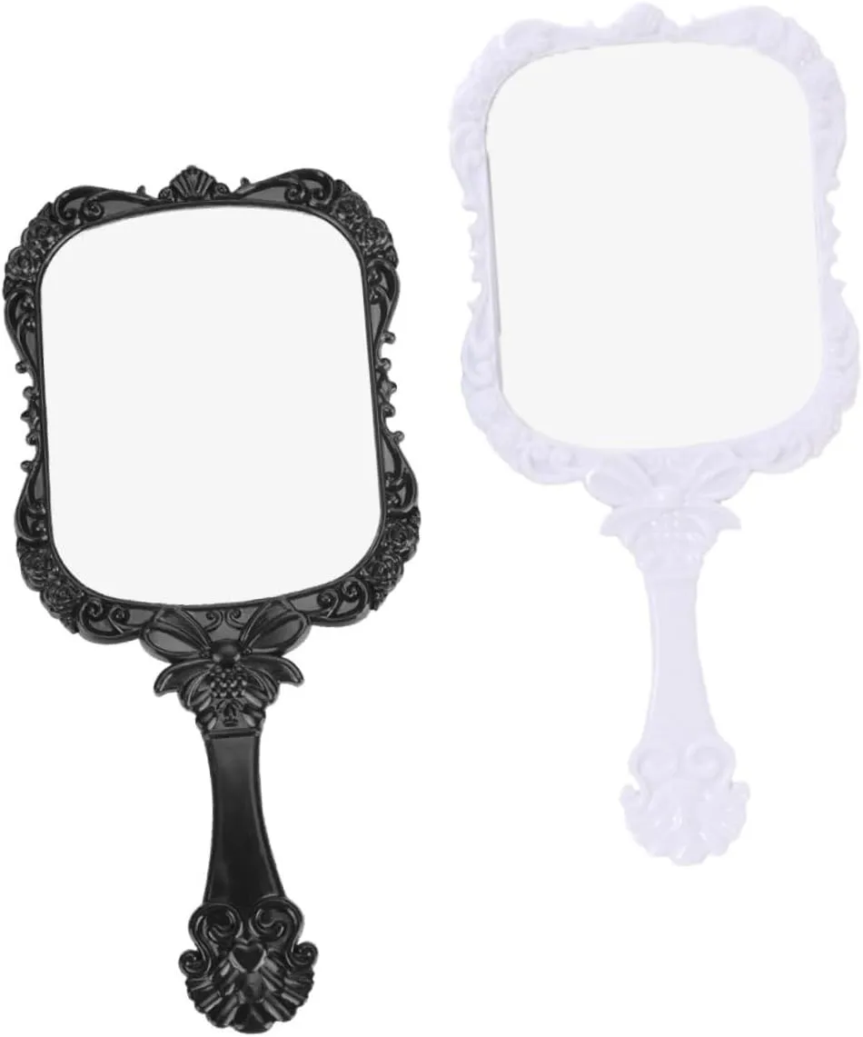 Exquisite Butterfly Carved Beauty Mirror 2pcs Square Portable Travel Mirror for Makeup