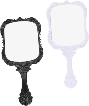 Exquisite Butterfly Carved Beauty Mirror 2pcs Square Portable Travel Mirror for Makeup