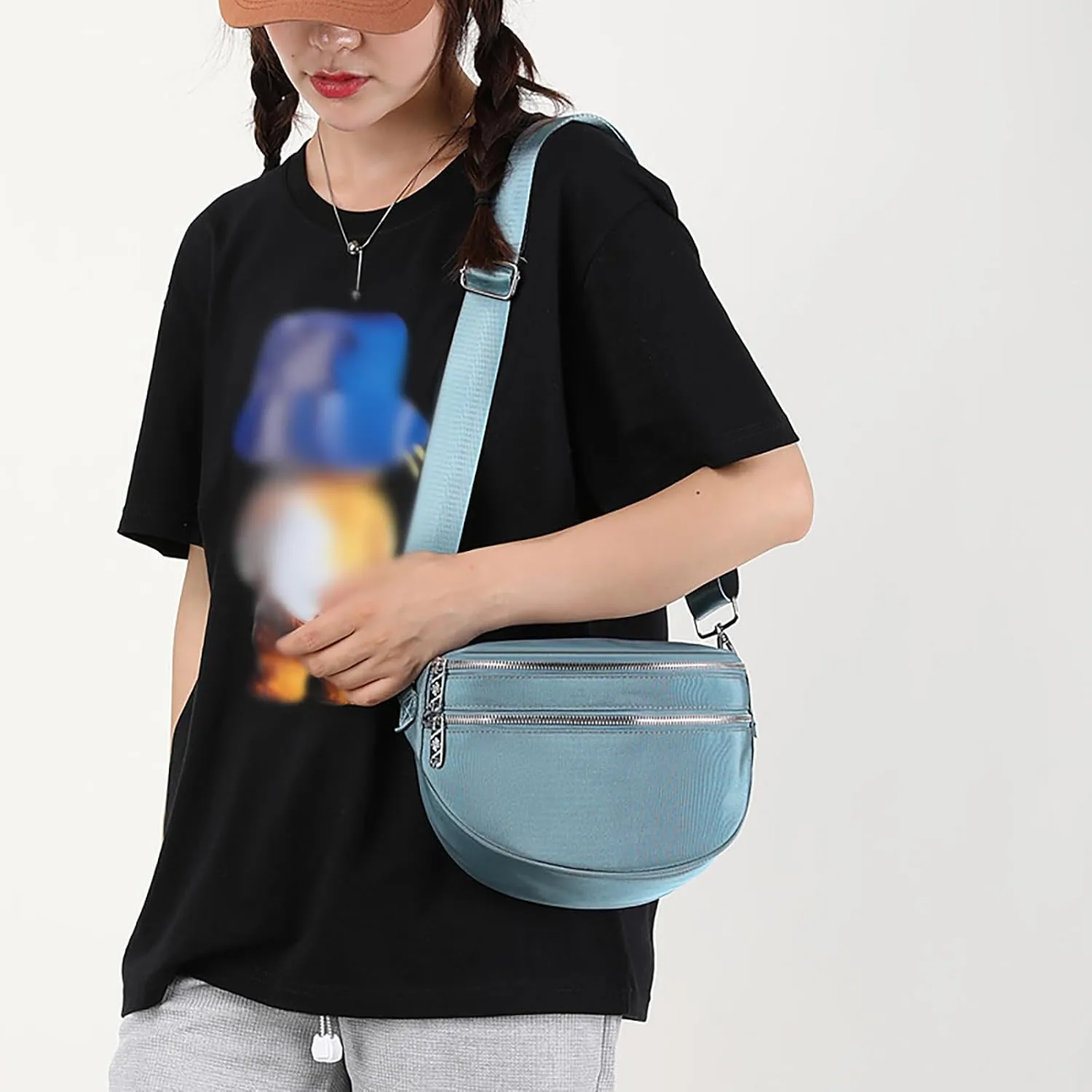 Fanny Packs for Women Cross Body Convertible Shoulder Bags with Wristlet for Work Hiking Essentials Bag(BU2)