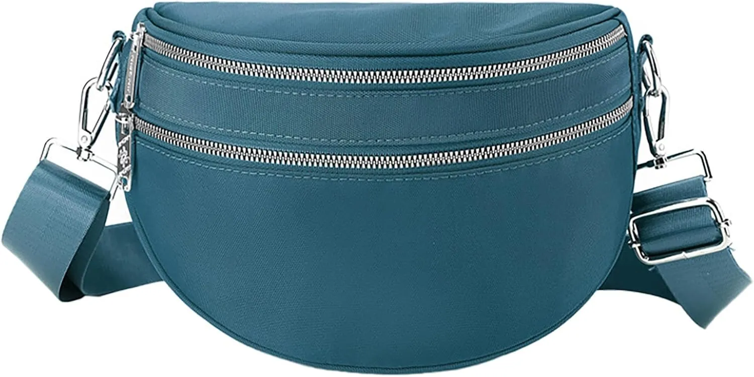 Fanny Packs for Women Cross Body Convertible Shoulder Bags with Wristlet for Work Hiking Essentials Bag(BU2)