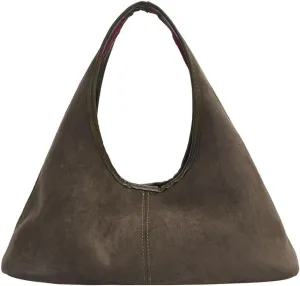 Fashionable Suede Crescent Shoulder Bag Fall Winter Underarm Hobo Tote Bags Work Purses Handbag Top Handle Bag for Women