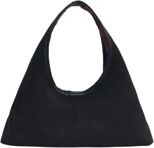 Fashionable Suede Crescent Shoulder Bag Fall Winter Underarm Hobo Tote Bags Work Purses Handbag Top Handle Bag for Women
