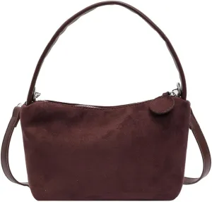 Faux Suede Tote Bag for Office Work Travel Slouchy Hobo Bags for Women Small Purse Top Handle Handbag Shoulder Bag