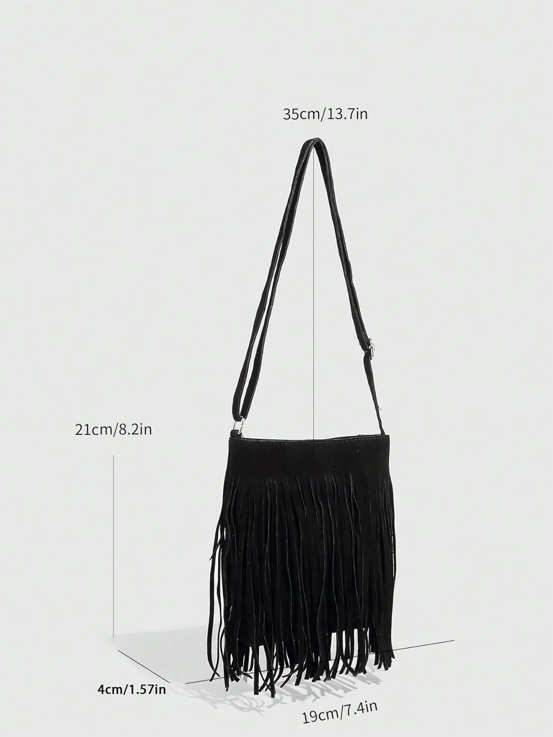 Floerns Women's Fringe Faux Suede Crossbody Bag Tassel Bucket Bag Western Shoulder Bags