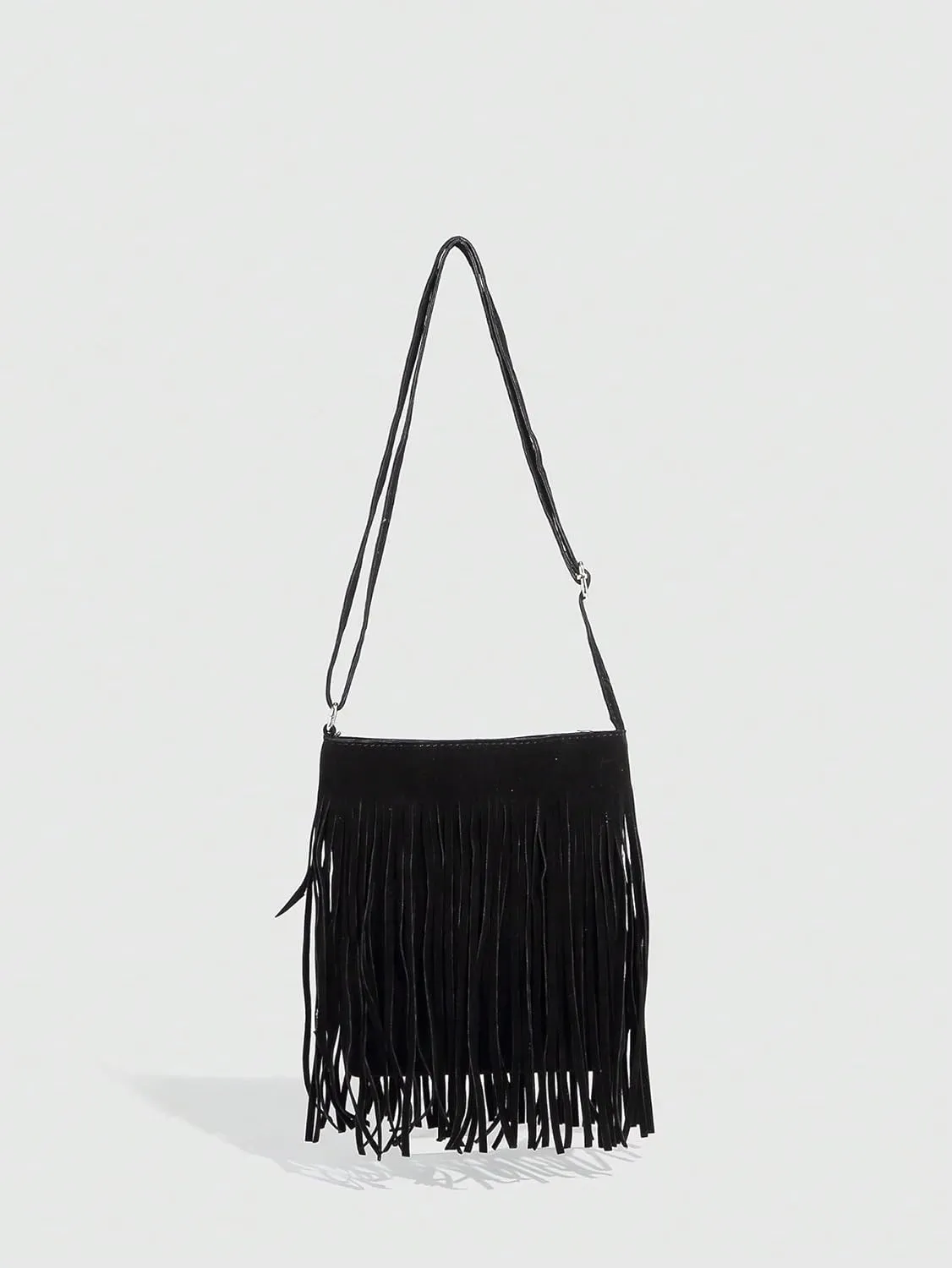 Floerns Women's Fringe Faux Suede Crossbody Bag Tassel Bucket Bag Western Shoulder Bags