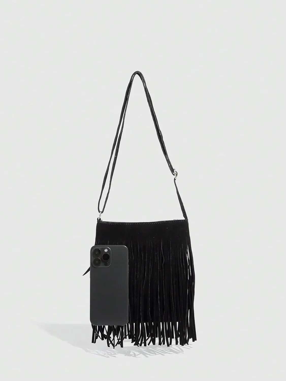 Floerns Women's Fringe Faux Suede Crossbody Bag Tassel Bucket Bag Western Shoulder Bags