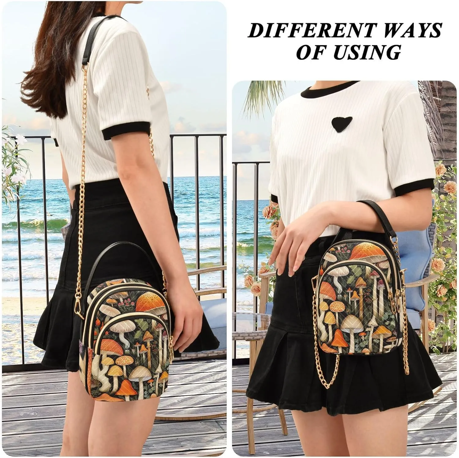 Floral Abstract Geometric Women s Crossbody Handbags, Shoulder Purses for Women Crossbody, Fall Crossbody Purse