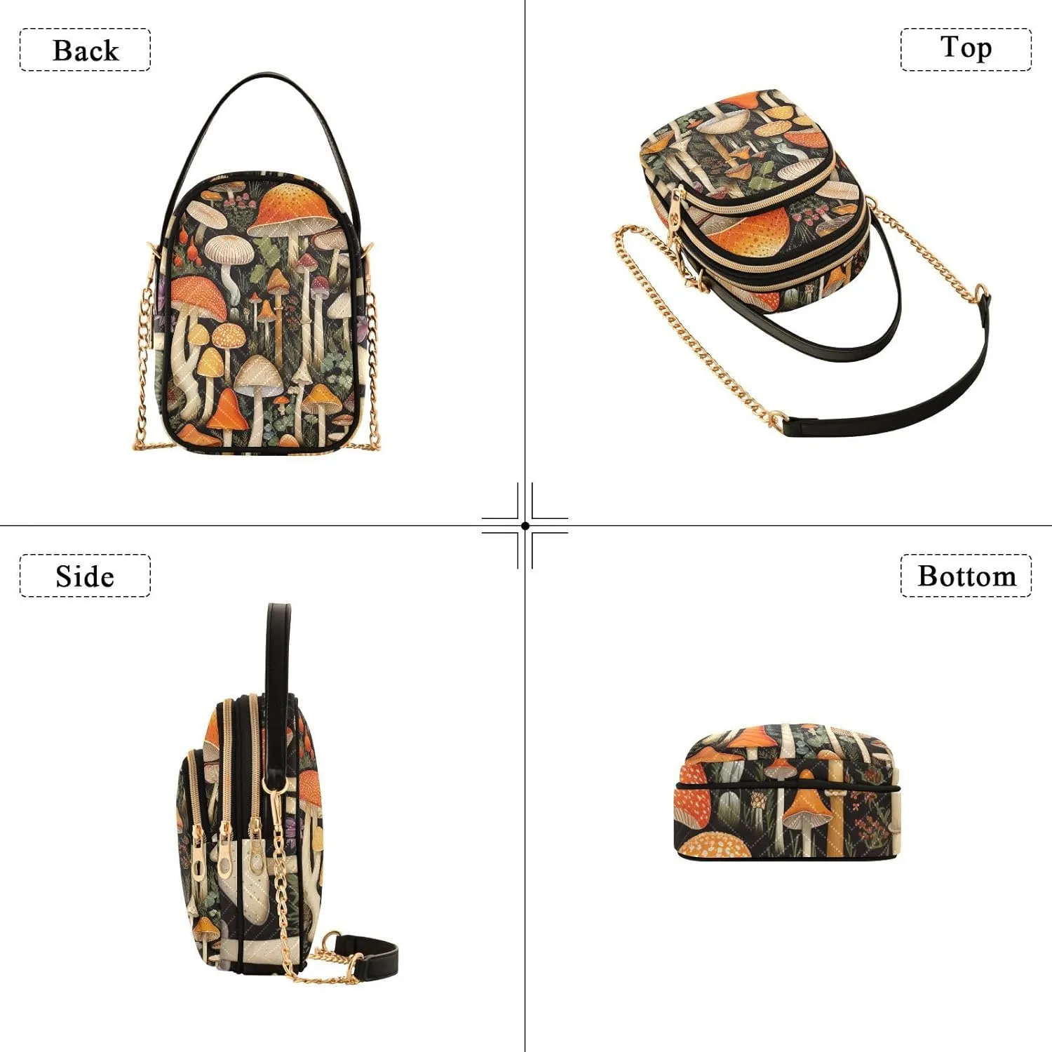 Floral Abstract Geometric Women s Crossbody Handbags, Shoulder Purses for Women Crossbody, Fall Crossbody Purse