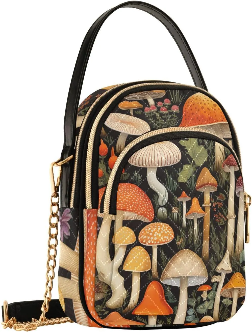 Floral Abstract Geometric Women s Crossbody Handbags, Shoulder Purses for Women Crossbody, Fall Crossbody Purse