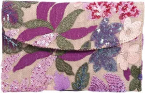 Floral Clutch Purses for Women,Small Summer Embroidery Sequin Evening Bag for Formal Party Wedding
