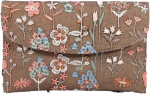 Floral Clutch Purses for Women,Small Summer Embroidery Sequin Evening Bag for Formal Party Wedding