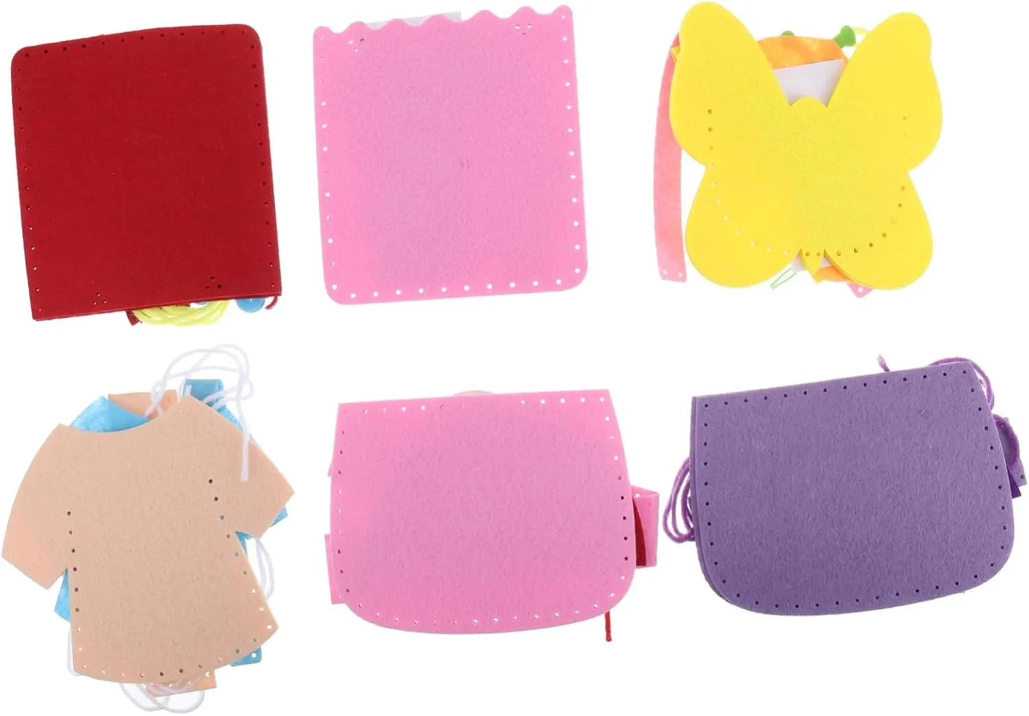 FOYTOKI 6Pcs DIY Handbag Making Kits Felt Bag Craft for Materials Educational for Creative Sewing Projects Random Styles for Fun and Learning