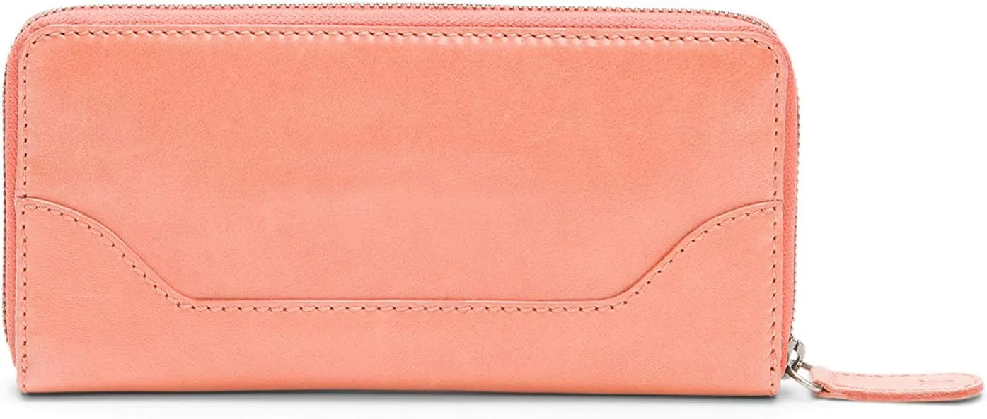 Frye Women's Melissa Zip Around Leather Wallet, Stylist Purse with Card Holder & Pockets