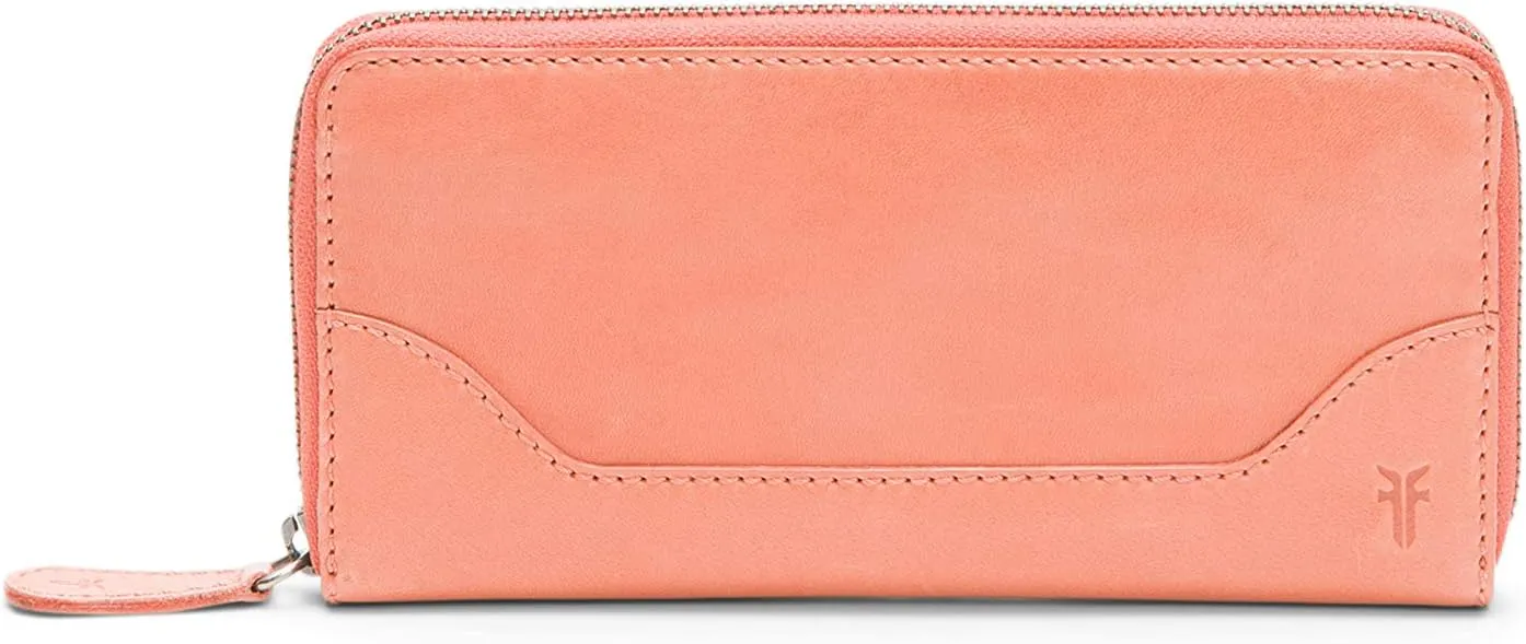 Frye Women's Melissa Zip Around Leather Wallet, Stylist Purse with Card Holder & Pockets