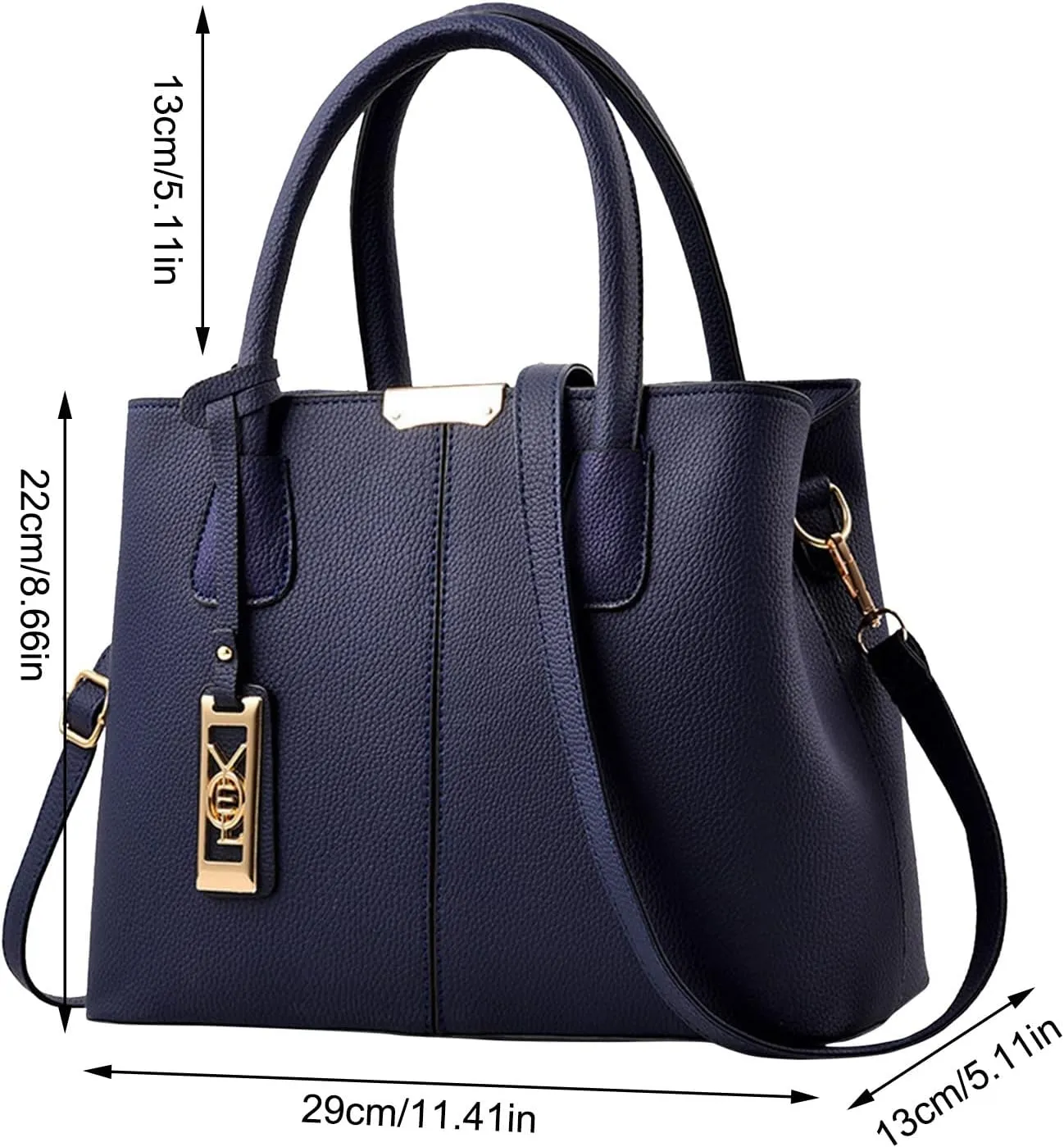 FZVYD Women Bags,Women Top Handle Satchel Handbag Leather Classic Crossbody Bag Fashion Ladies Elegant Shoulder Bag Tote Purse 2024 Blue-b