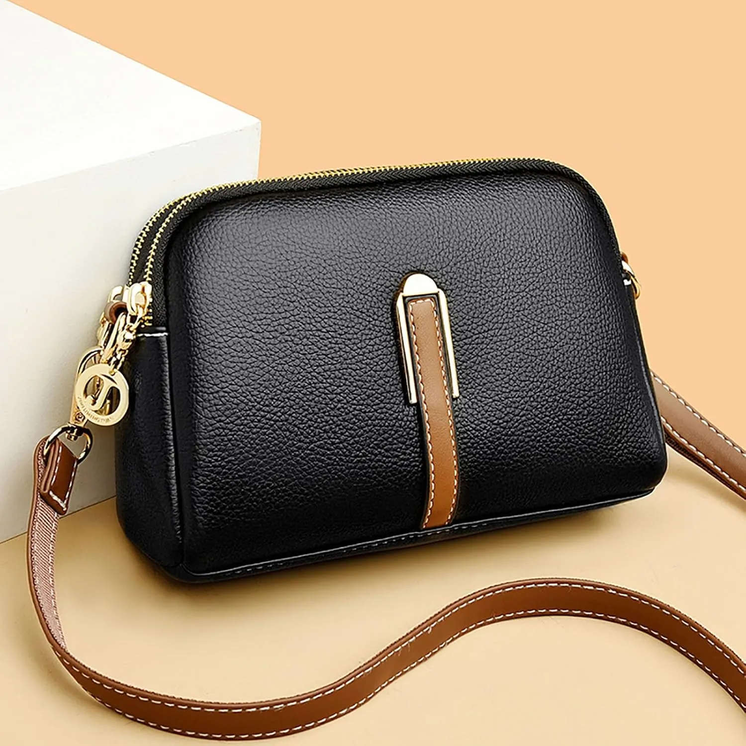 FZVYD Womens Sling Bags Crossbody,Crossbody Purses for Women Casual Adjustable Strap Ladies Shoulder Bag PU Leather Shoulder Bag 2024 Fashion Handbags Black #2