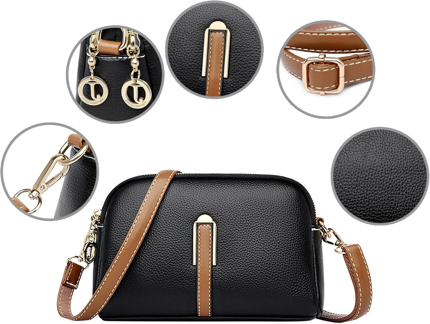 FZVYD Womens Sling Bags Crossbody,Crossbody Purses for Women Casual Adjustable Strap Ladies Shoulder Bag PU Leather Shoulder Bag 2024 Fashion Handbags Black #2
