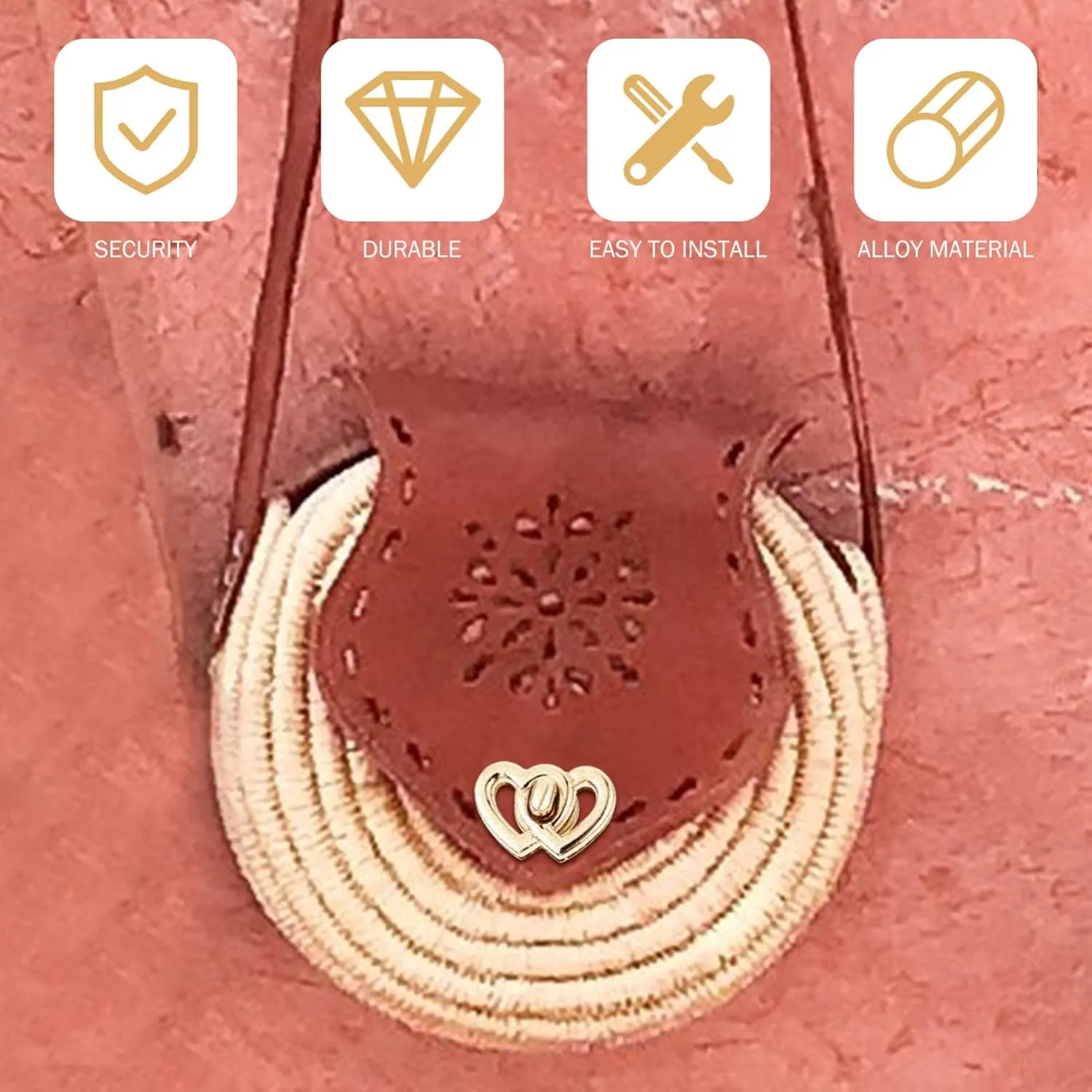 Gadpiparty 4pcs Heart Shape Turn Locks for Handbags Durable Handbag Accessories Easy Install Luggage Lock Buckles for DIY Projects and Gifting