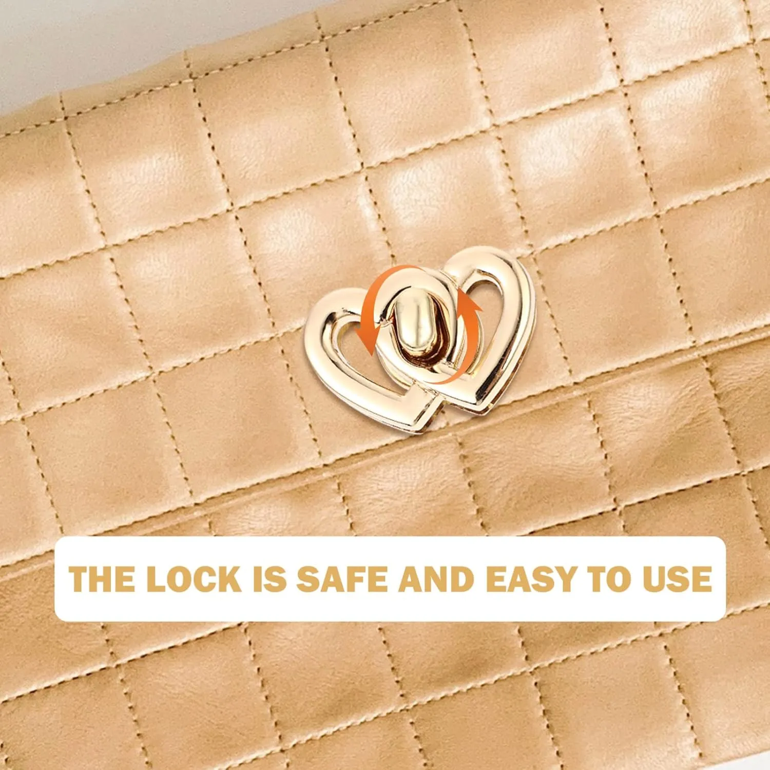 Gadpiparty 4pcs Heart Shape Turn Locks for Handbags Durable Handbag Accessories Easy Install Luggage Lock Buckles for DIY Projects and Gifting