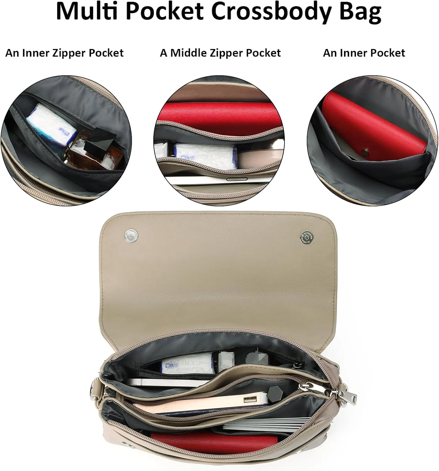 GAEKEAO Small Crossbody Bags for Women Trendy Vegan Leather Cell Phone Purse Travel Shoulder Handbag with Adjustable Strap