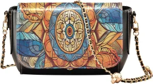 GAIGEO Mandala Tile Mingles with Geometric Leather Women Crossbody Bag, Leather Purses for Women Medium Size