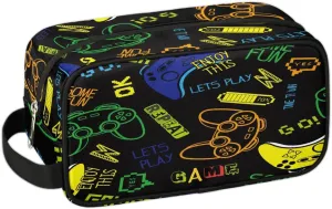 Game Boys Toiletry Bag for Kids Dopp Kit Waterproof Hanging Wash Bag Cosmetic Bag Medicine Bag for Travel Sports Shower Essential