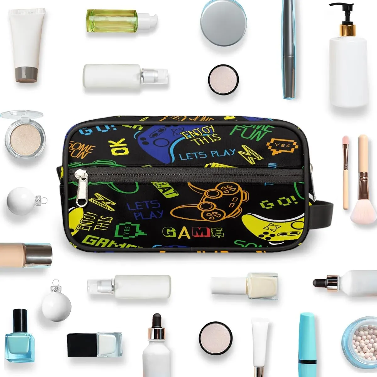 Game Boys Toiletry Bag for Kids Dopp Kit Waterproof Hanging Wash Bag Cosmetic Bag Medicine Bag for Travel Sports Shower Essential