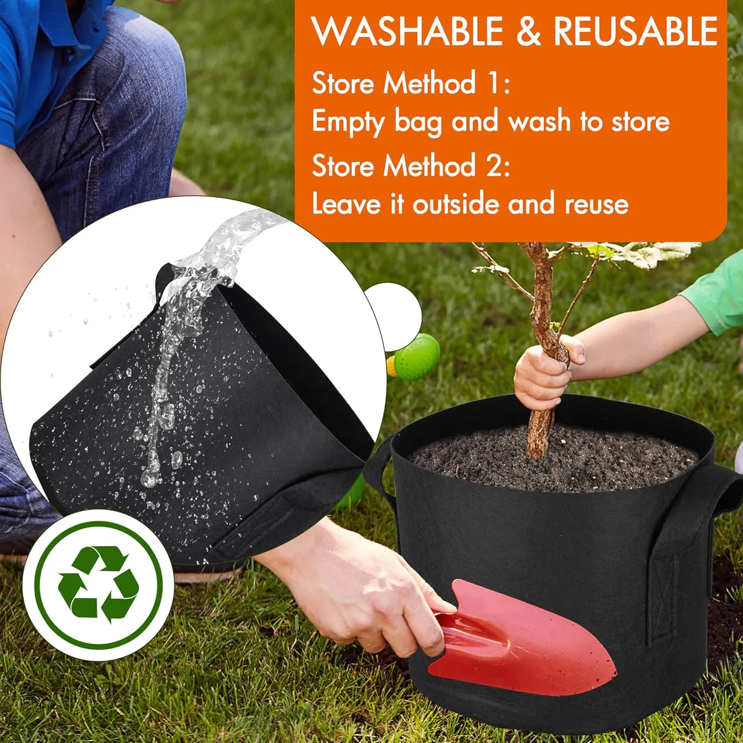 Gardzen 20-Pack 5 Gallon Grow Bags, Aeration Fabric Pots with Handles