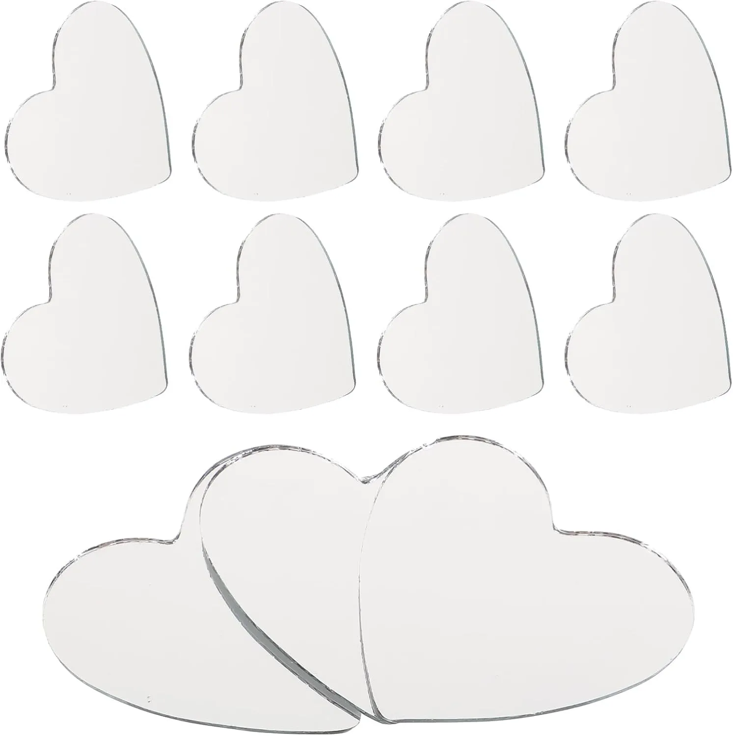 Garneck 20 Pcs Heart Shaped Mini Mirrors for Crafts - Small Heart Mirror Tiles for Decoration and Wall Art Projects - Mosaic Mirror Making Supplies