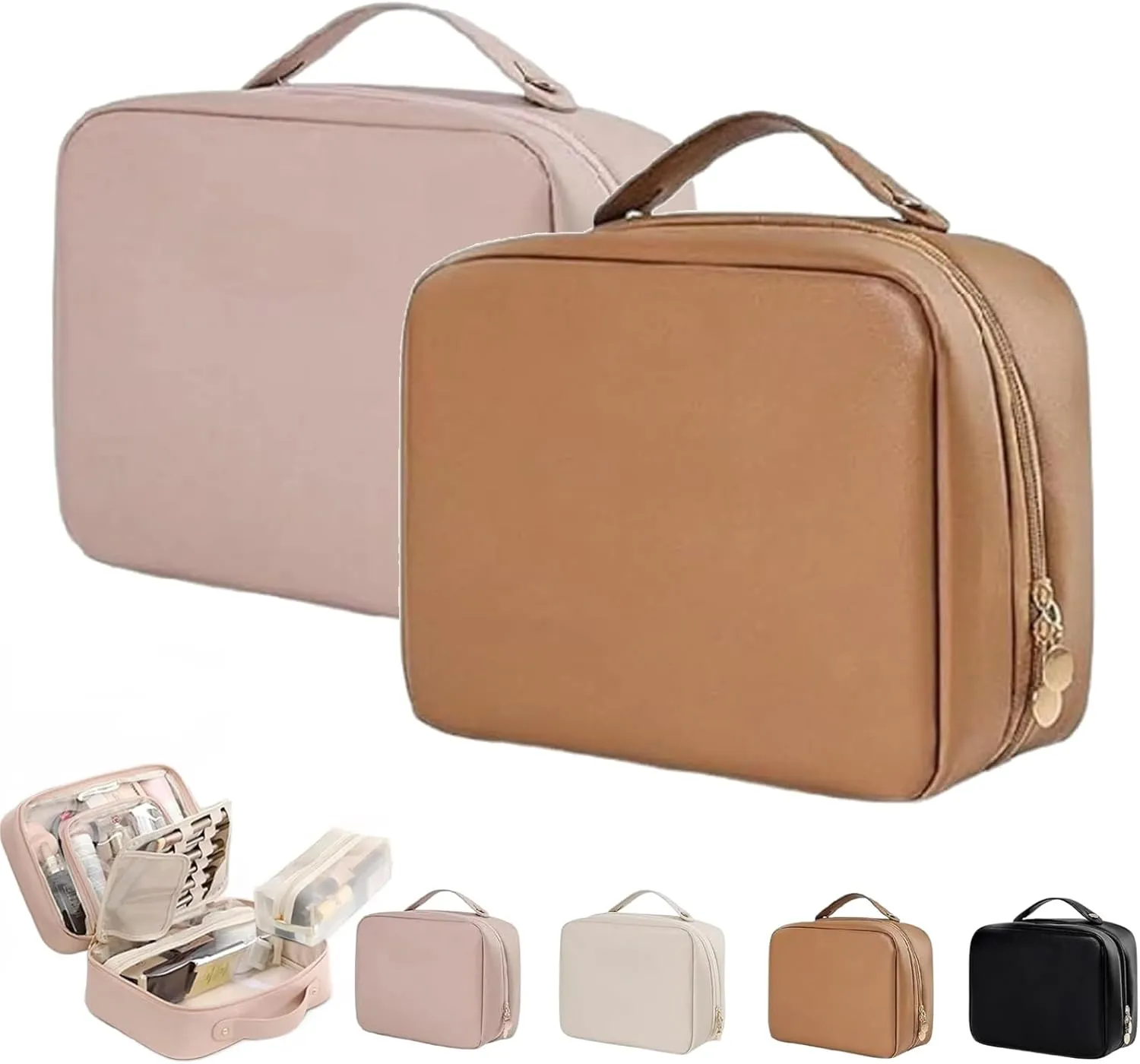 GDSAFS Multi Compartment Toiletry Bag, Multi-Compartment Toiletry Cosmetics Bag, Toiletry Cosmetics Bag Consulbefor for Makeup Travel (2pcs-B)