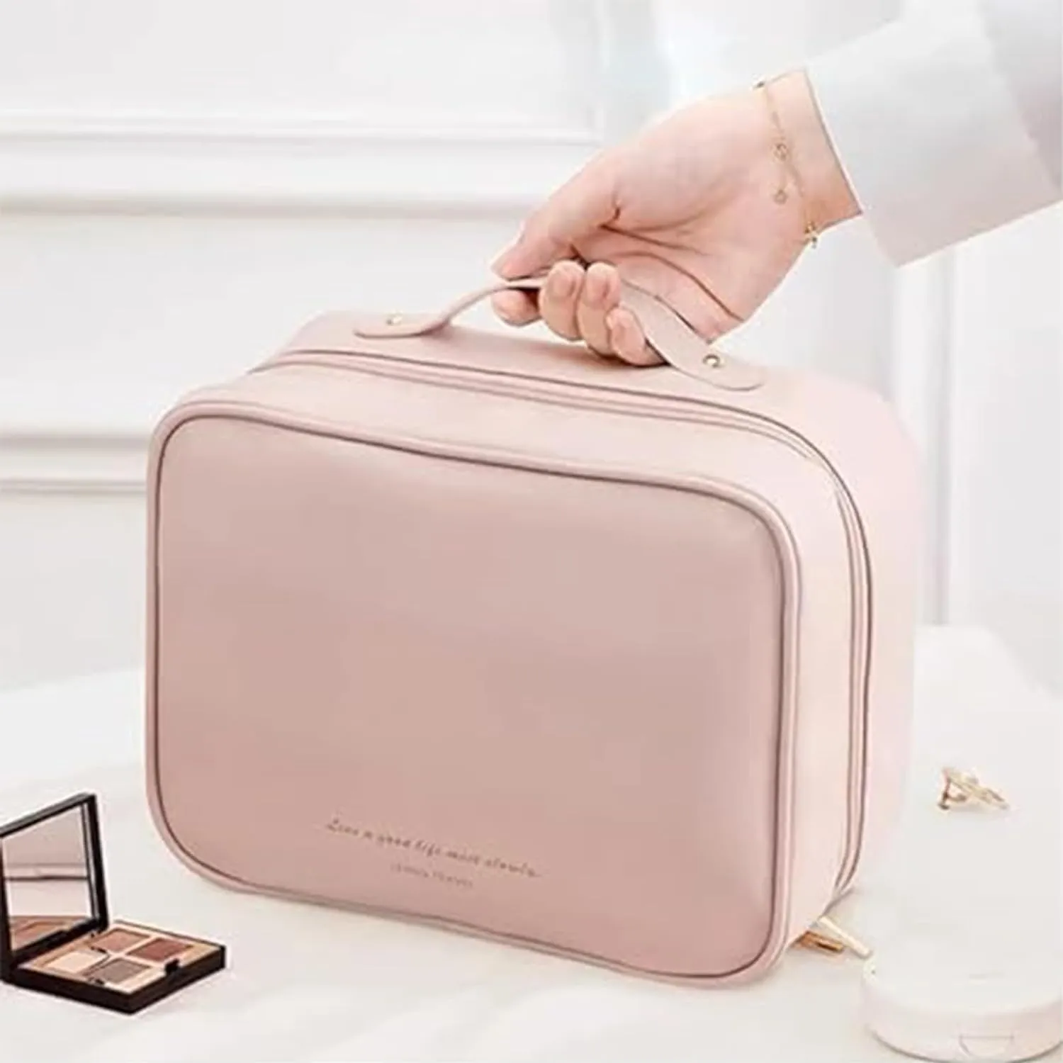 GDSAFS Multi Compartment Toiletry Bag, Multi-Compartment Toiletry Cosmetics Bag, Toiletry Cosmetics Bag Consulbefor for Makeup Travel (2pcs-B)