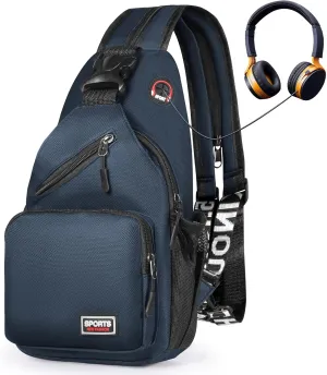 Geestock Crossbody Sling Bag Backpack for Men & Women, Convertible Shoulder Bag Waterproof Chest Bag For Daypack Travel Hiking (Navy Blue)