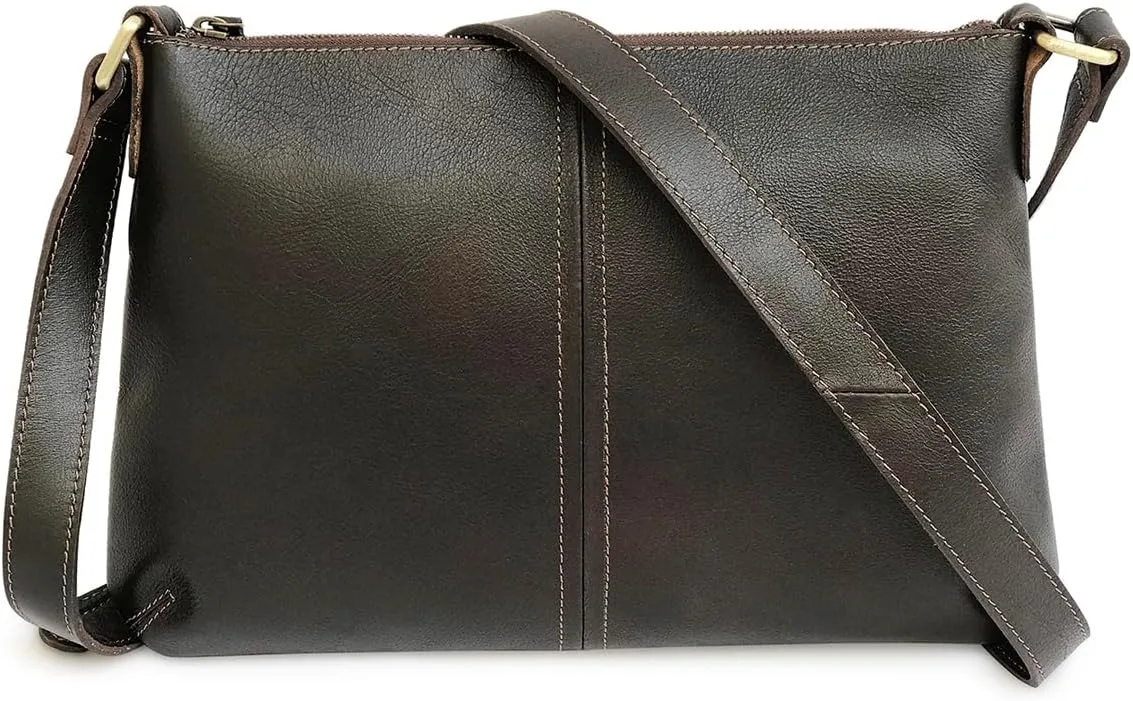 Genuine Hand Crafted Soft Grain Leather Women Crossbody Handbags Purses Sling Crossover Shoulder Bag