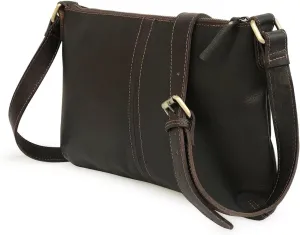 Genuine Hand Crafted Soft Grain Leather Women Crossbody Handbags Purses Sling Crossover Shoulder Bag