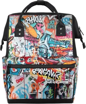 Geometric Abstract Figures Diaper Bag Mommy Bags With Adjustable Shoulder Strap Waterproof Multifunction Shoulder Bag Travel Large Capacity Backpack for Moms And Dads