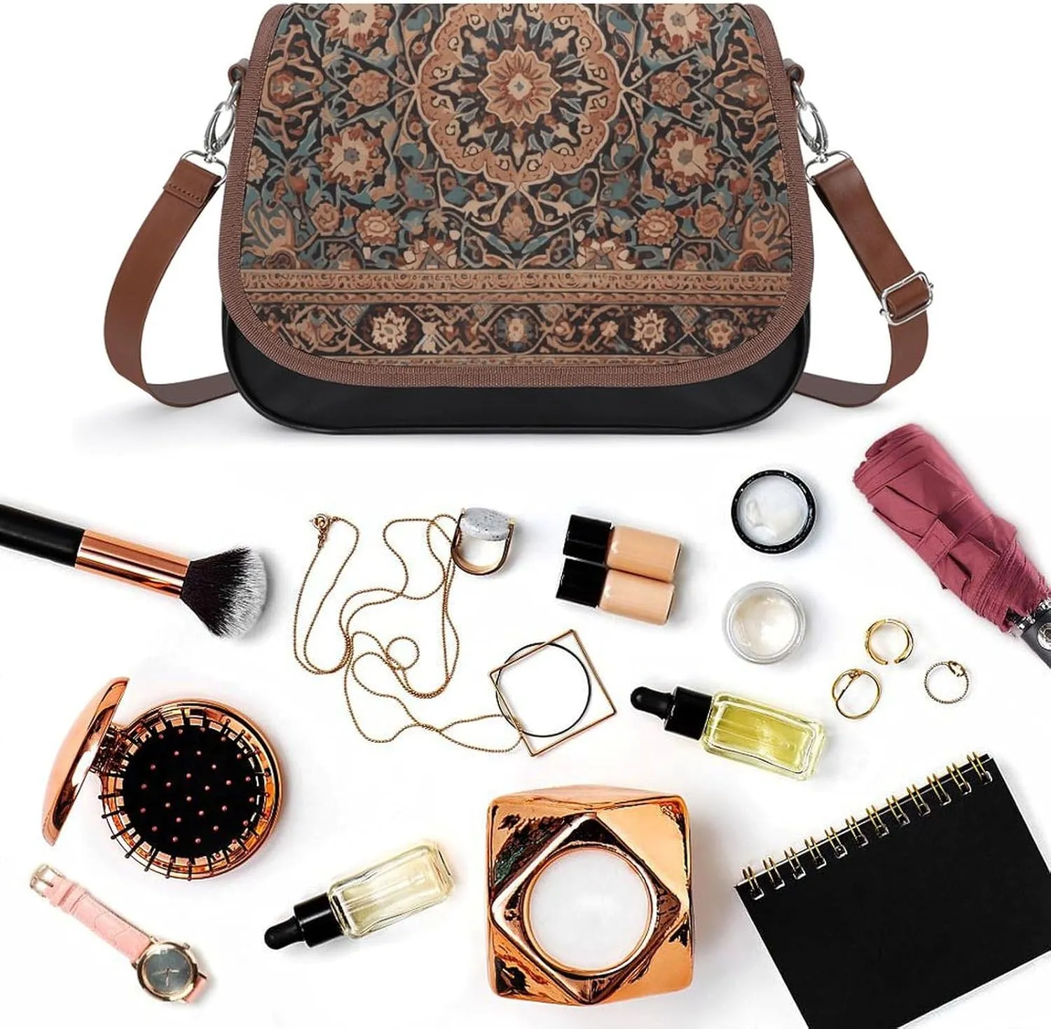Geometric Marble Crossbody Bags for Women,PU Leather Tote Bag for Women,Shoulder Bag Purse for Work Shopping Travel