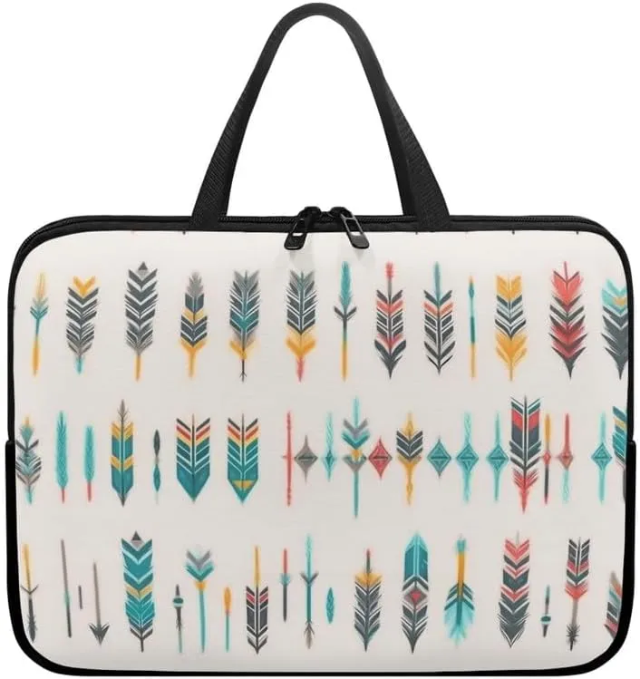 Geometric Pattern Laptop Bag Sea Wave Stylish Notebook Bags Retro Cow Spots Computer Case for Laptop or Tablet