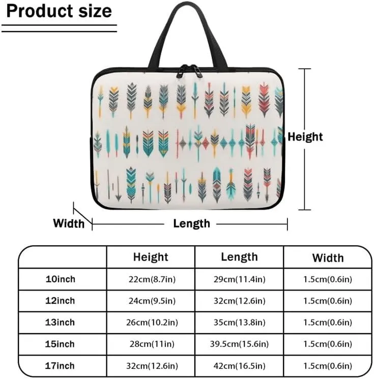 Geometric Pattern Laptop Bag Sea Wave Stylish Notebook Bags Retro Cow Spots Computer Case for Laptop or Tablet