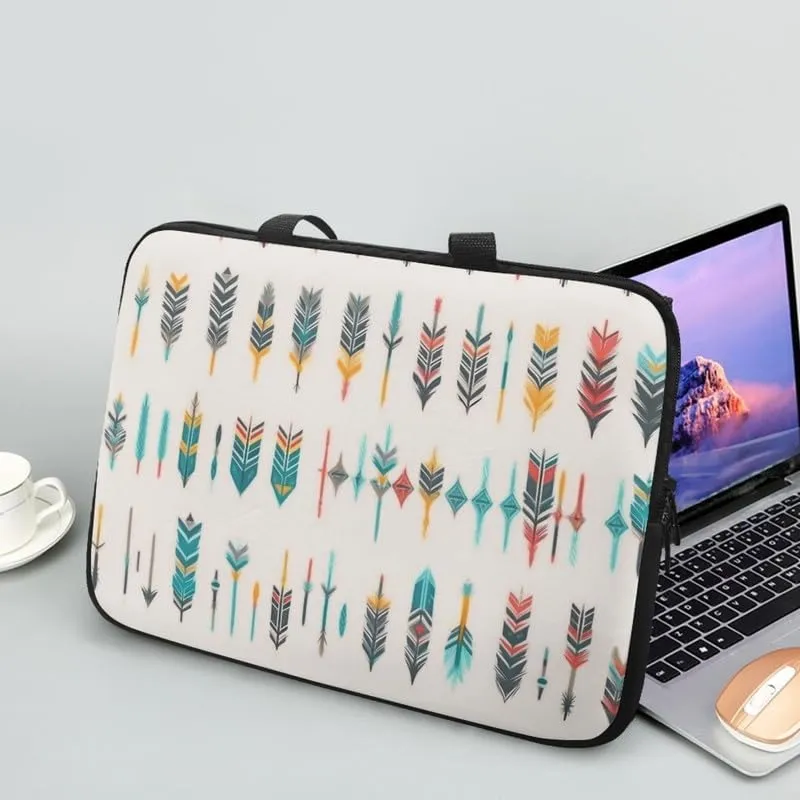 Geometric Pattern Laptop Bag Sea Wave Stylish Notebook Bags Retro Cow Spots Computer Case for Laptop or Tablet