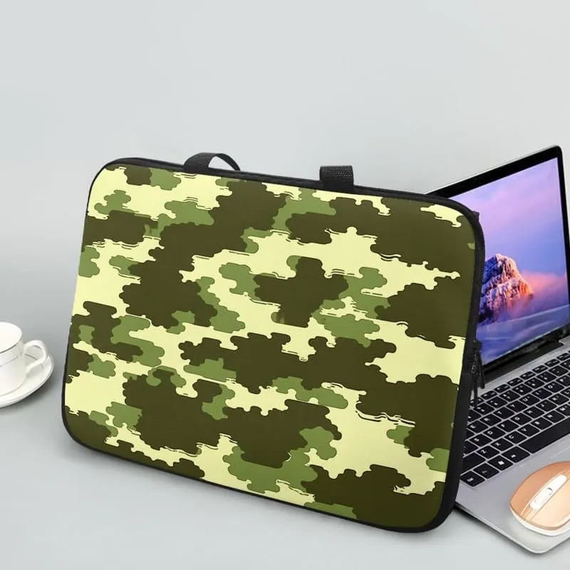 Geometric Pattern Laptop Bag Sea Wave Stylish Notebook Bags Retro Cow Spots Computer Case for Laptop or Tablet
