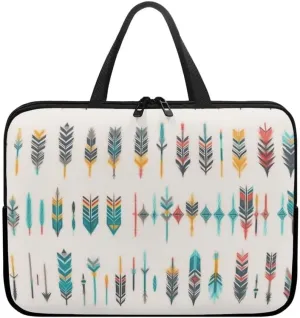 Geometric Pattern Laptop Bag Sea Wave Stylish Notebook Bags Retro Cow Spots Computer Case for Laptop or Tablet