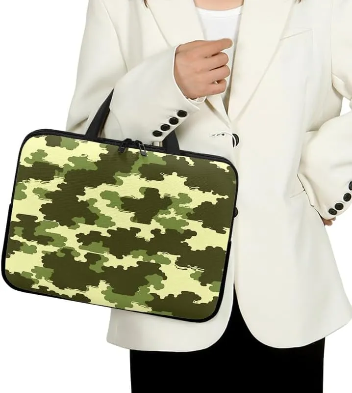 Geometric Pattern Laptop Bag Sea Wave Stylish Notebook Bags Retro Cow Spots Computer Case for Laptop or Tablet